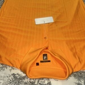 Willow Pointe Ribbed Polo Shirt in Vibrant Orange